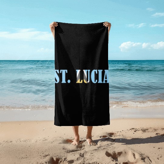 St Lucia flag Beach Towels