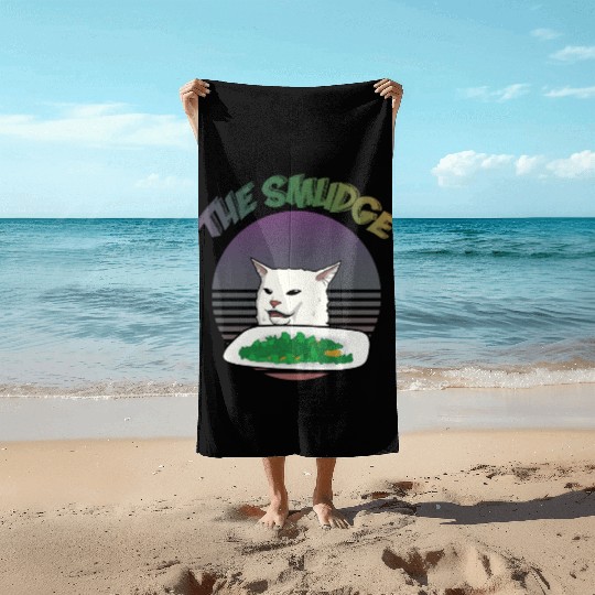 Smudge The Cat Meme Beach Towels