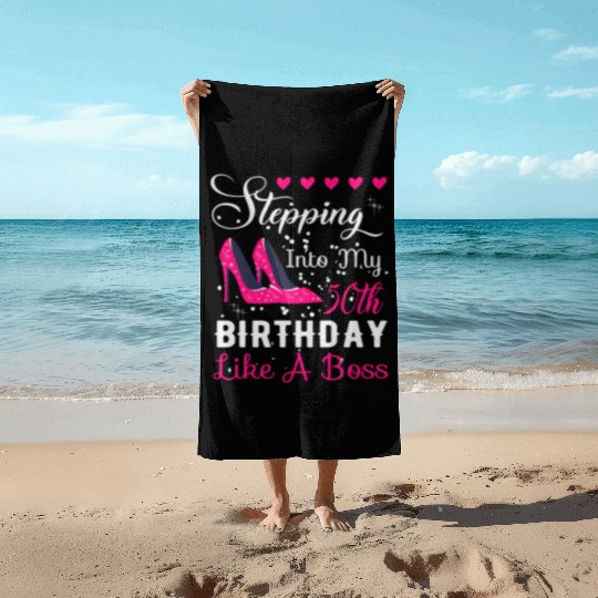 50th birthday Beach Towels