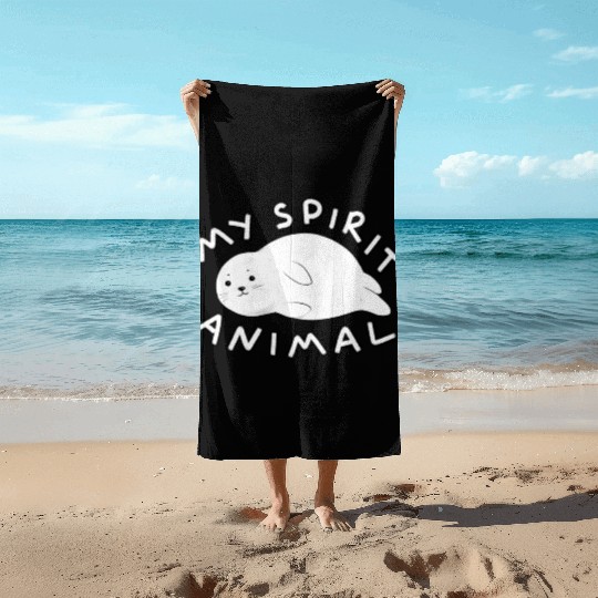 Seal is my spirit animal Beach Towels