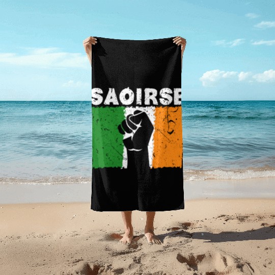 Saoirse Irish Republican Conservative Capitalist I Beach Towels