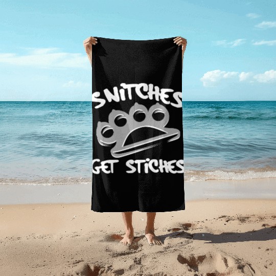 Cool Thug Life Beach Towels For Gangster "Snitches Get