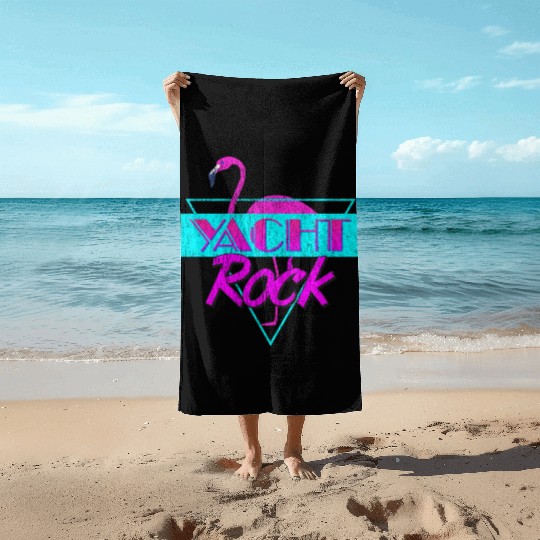 Yacht Rock Retro Flamingo Beach Towels