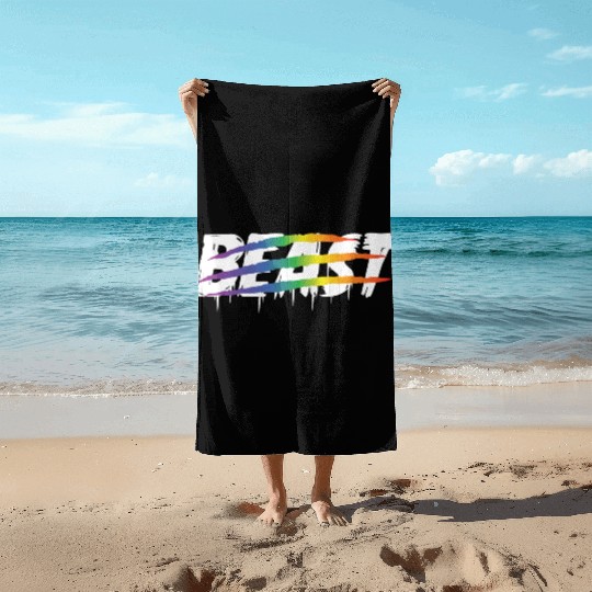 Matching Lesbian Couple Beauty & Beast Part1 Beach Towels
