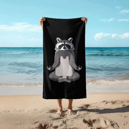 Meditate Raccoon Beach Towels
