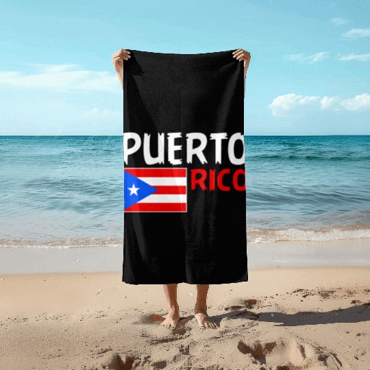 Puerto Rico Roots, Puerto Rican Flag, Puerto Rico Beach Towels