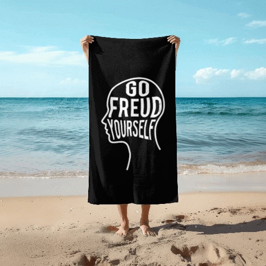 Funny Psychologist Gift - Go Freud Yourself Beach Towels