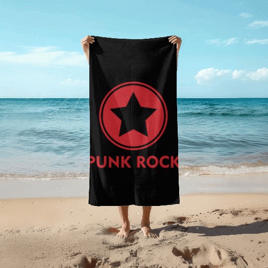 Punk rock Beach Towels star punk anarchy