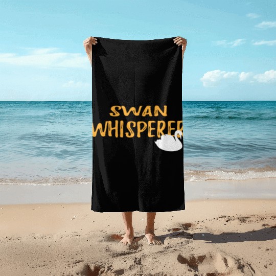 Swan Whisperer Graphic Beach Towels