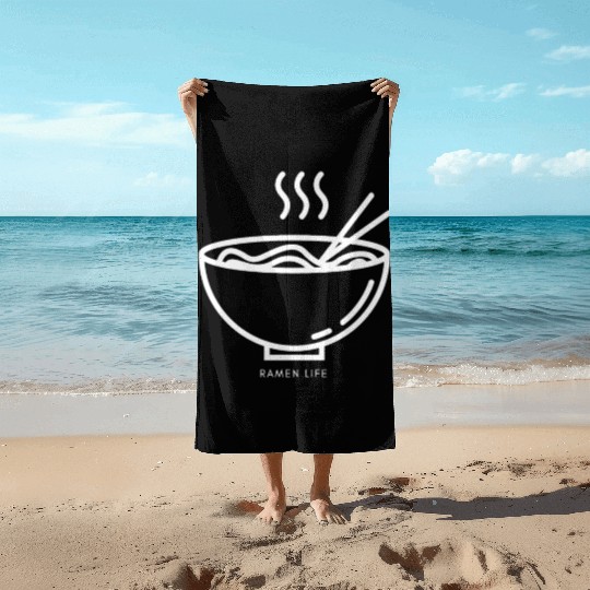 Ramen Noodle Bowl Japan Beach Towels