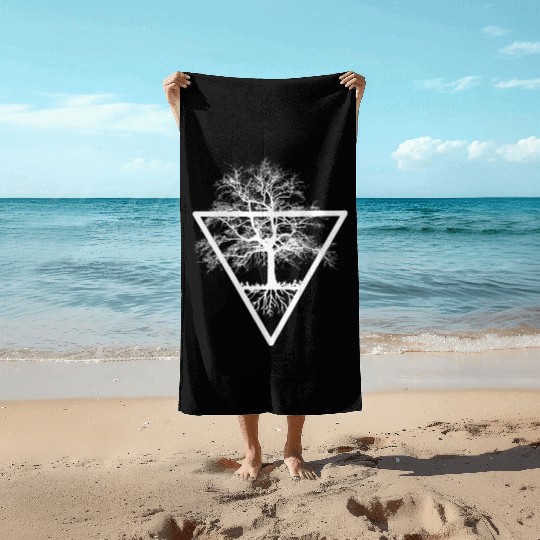 Witch Earth Triangle Symbol Beach Towels