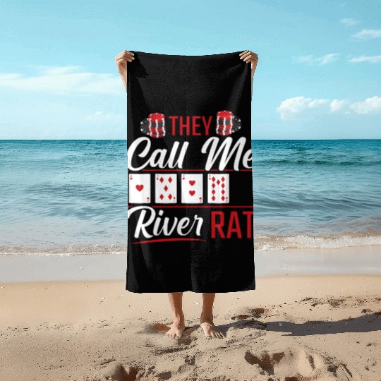 River Rat Funny Poker Player Texas Holdem Lucker Beach Towels