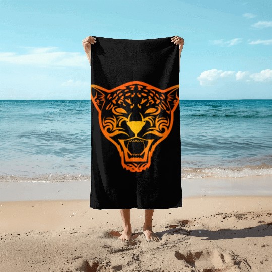 T Tattoo Jaguar Face Gift Idea Beach Towels