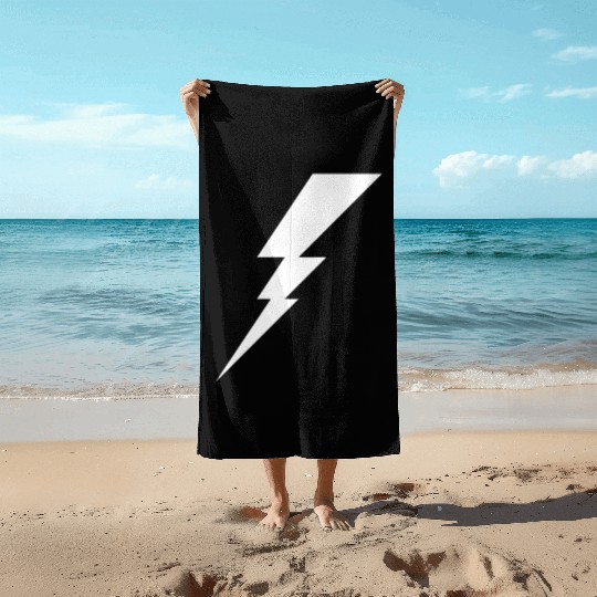 Lightning Bolt Geometric Vector Shape Beach Towels