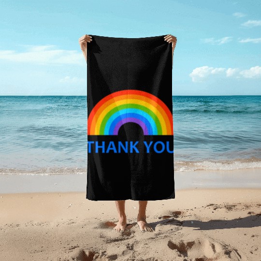 NHS thank you rainbow Beach Towels