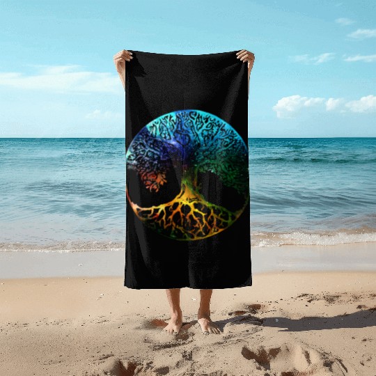 Tree of Life Mandala Beach Towels