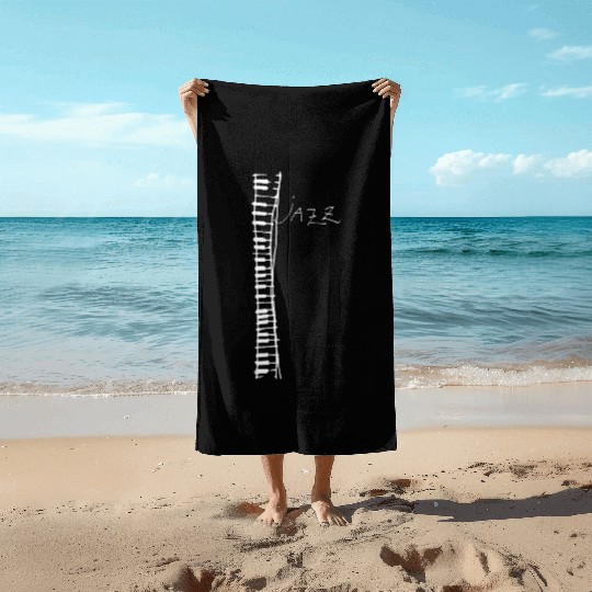 jazz piano white 1 Beach Towels