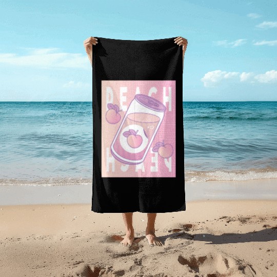 Peach Drink Aesthetic Vaporwave Japan Beach Towels
