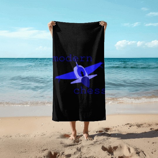 modern chess in royal blue Beach Towels
