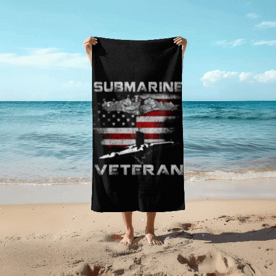 Vintage US Navy Submarine Service Veteran Beach Towels