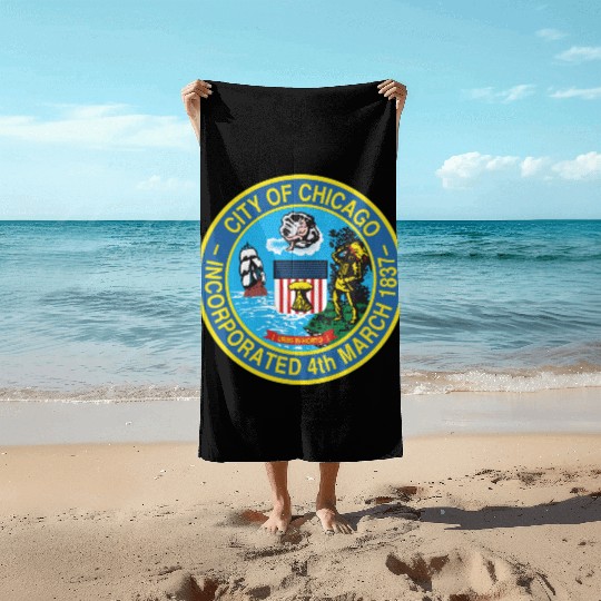 Seal of Chicago, Illinois Beach Towels