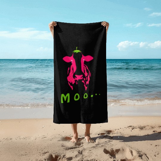 Strawberry cow, Strawberry cow pink, pink cow Beach Towels