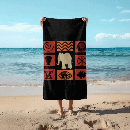 African abstract modern tribal pattern art Beach Towels