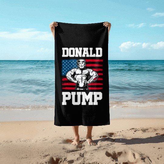 Donald Pump Trump Workout Patriotic Fitness Gym Fu Beach Towels