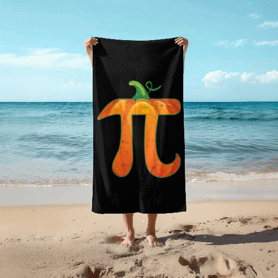 funny pumpkin pi halloween costume math pun gift Beach Towels