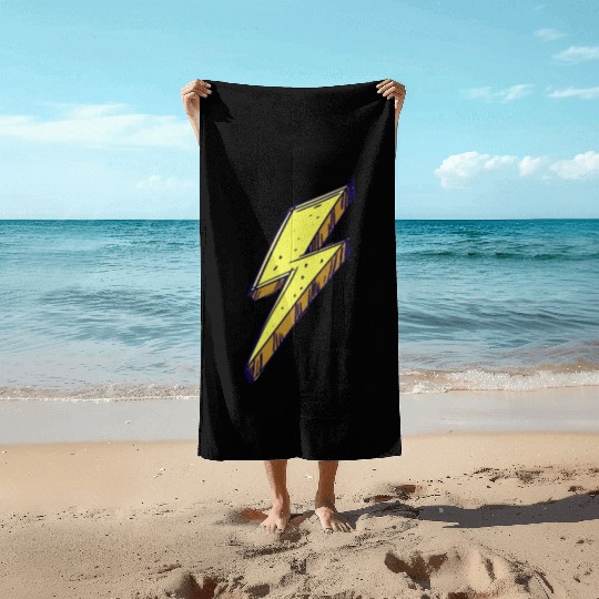 Lightning Bolt Color Illustration Beach Towels