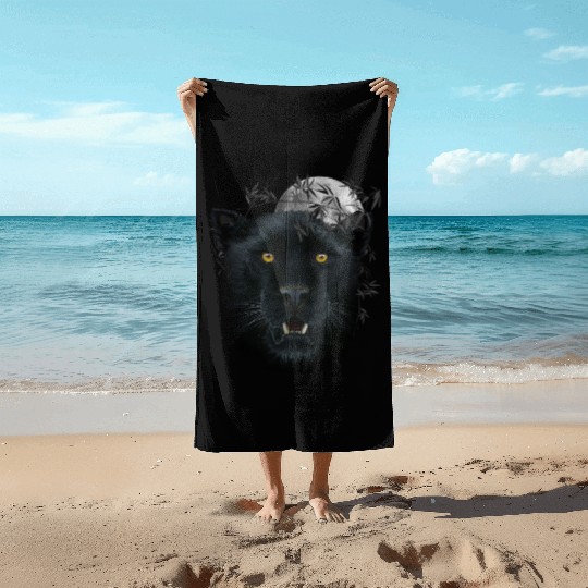 Black Panther Spirit The Face Of Power, Protection Beach Towels
