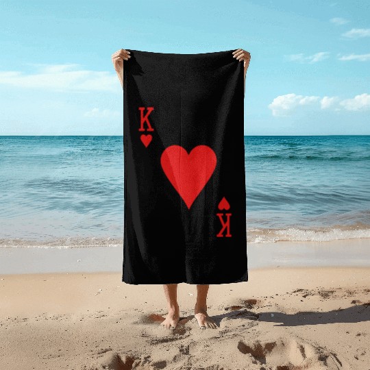 King of Hearts Halloween Costume Beach Towels