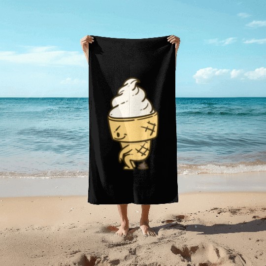 Funny Soft Ice Cream Makes Measures Beach Towels