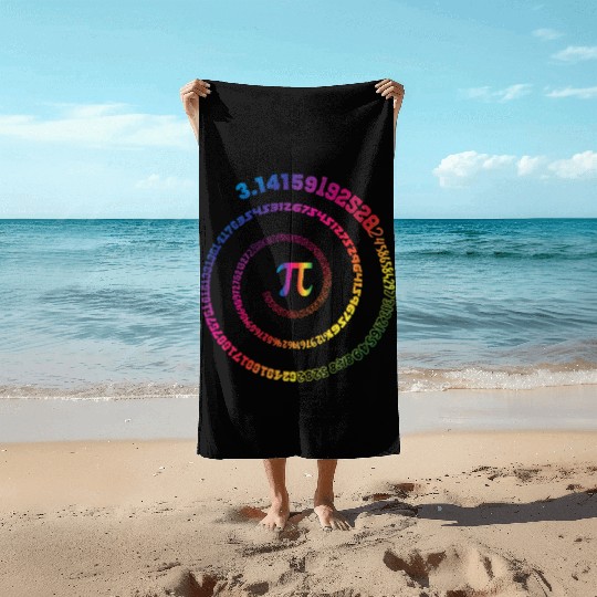 Pi Day Beach Towels Spiral Pi Math Beach Towels for Pi Day 3.14