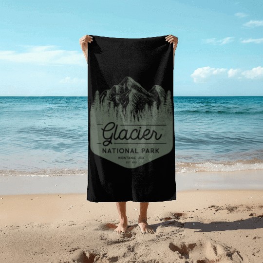 Glacier National Park Hiking Montana Beach Towels