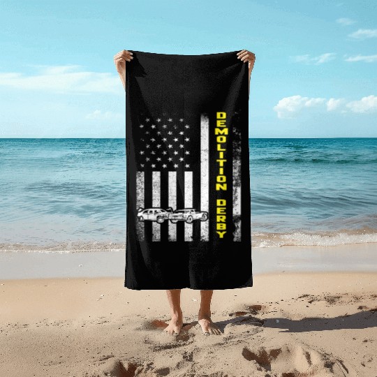 Demolition Derby Car crashing Motorsport Racing US Beach Towels