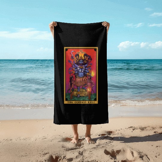 The Goddess Kali The Devil Tarot Card Hindu Indian Beach Towels