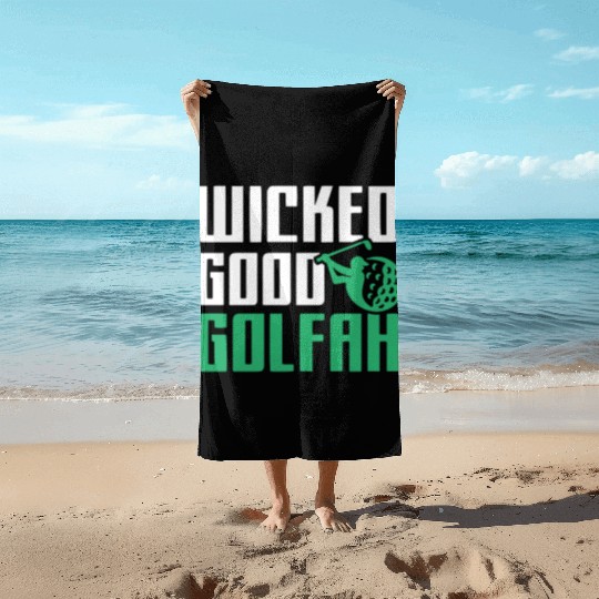 Funny New England Accent, Wicked Good Golfer Gift Beach Towels