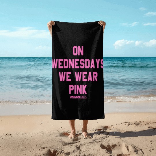 Mean Girls Pink On Wednesday Square Text Beach Towels