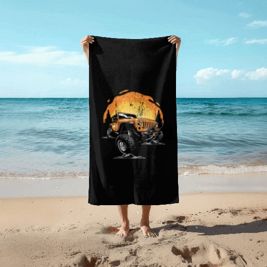 Jeep adventure Beach Towels