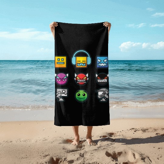 geometry dash insane Beach Towels
