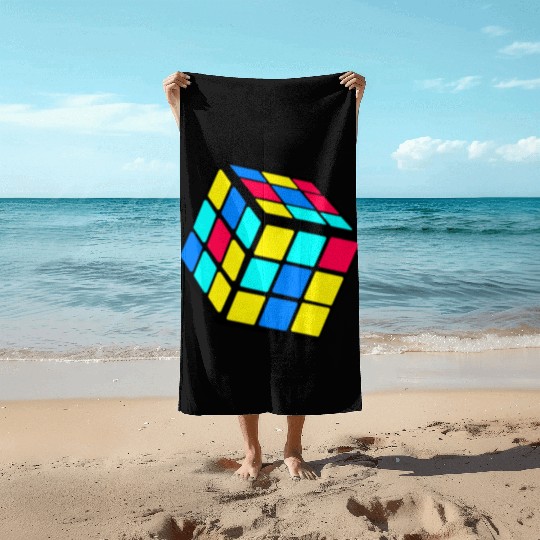 90s 80 Trendy Nostalgia Cube Beach Towels