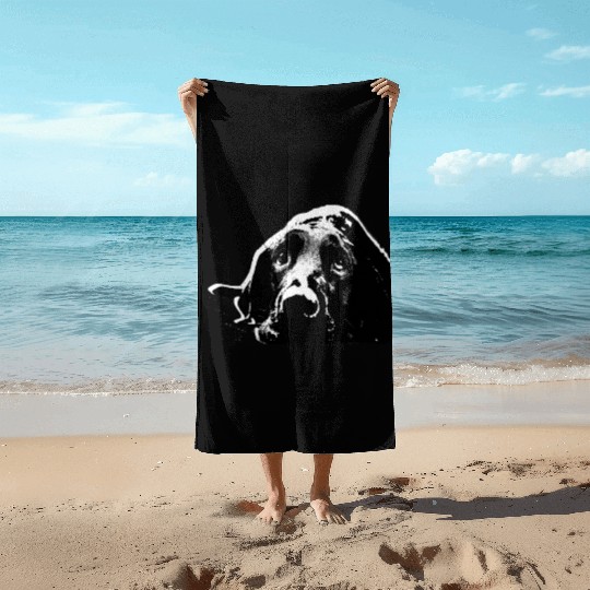 Black Labrador Retriever Beach Towels