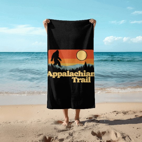 Appalachian Trail Bigfoot Outdoor Lover Vintage 80 Beach Towels