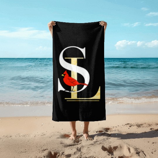 Saint Louis Red Cardinal Dress Elegant Font Design Beach Towels