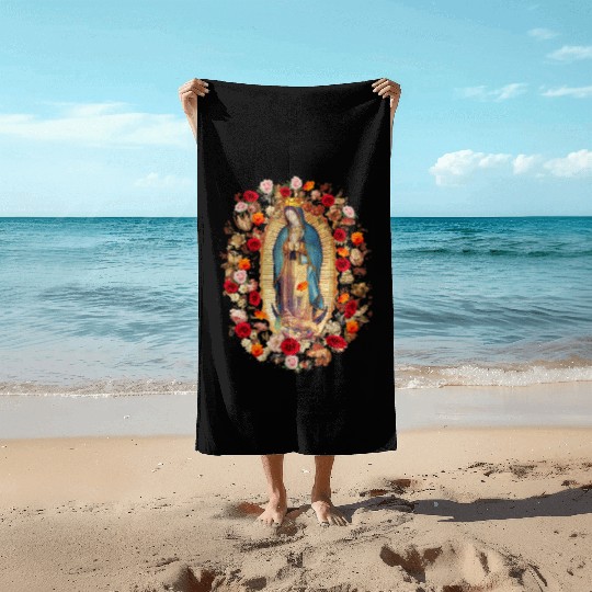 Our Lady Of Guadalupe Mexico Virgin Mary Tilma Pro Beach Towels