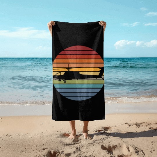 Black Hawk Helicopter Military Aviation Pilot For Beach Towels