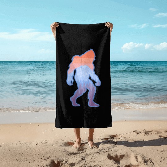 Mt Rainier Bigfoot Sasquatch Beach Towels