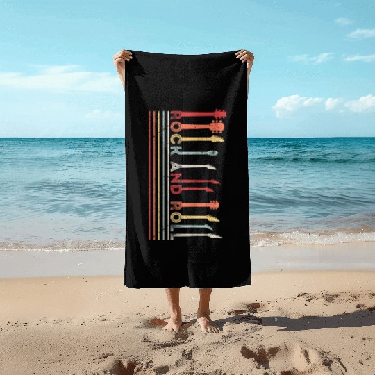 Classic Rock And Roll Vintage Beach Towels Concert Band