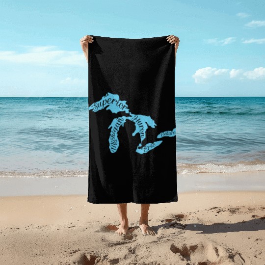 Great Lakes Michigan Detroit Michigan Great Lake Beach Towels